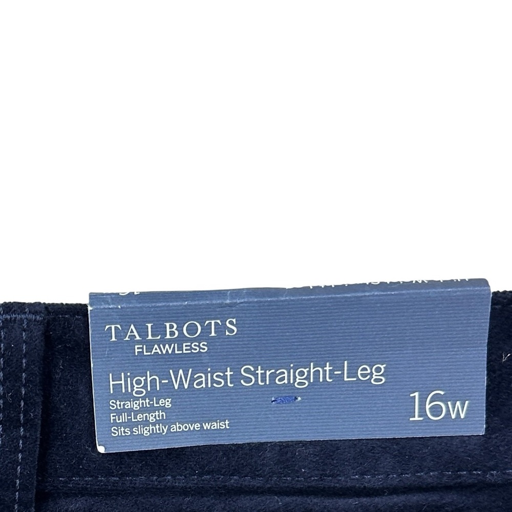 New! TALBOTS Flawless Velvet Pants High Waist Straight Leg Blue - Picture 7 of 7